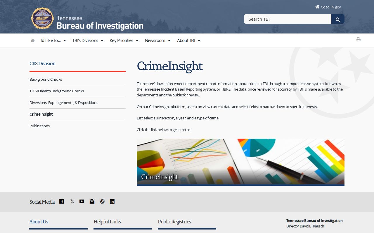 Tennessee TBI CrimeInsight Lewis County arrest record context